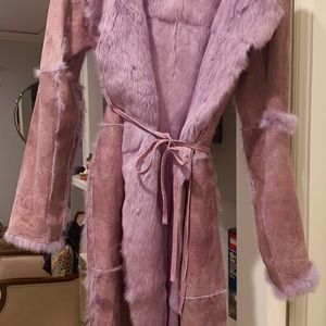 Rabbit Fur Purple Long Coat